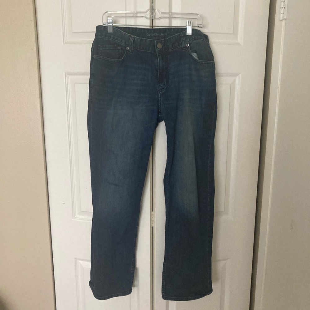 Men’s Calvin Klein Jeans 34x30 Straight Dark Blue Denim